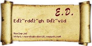 Eördögh Dávid névjegykártya