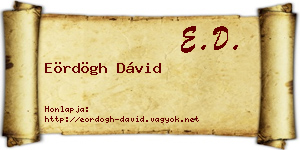 Eördögh Dávid névjegykártya
